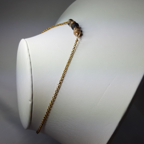 Lava Stone Goldtone Necklace - Picture 2 of 5